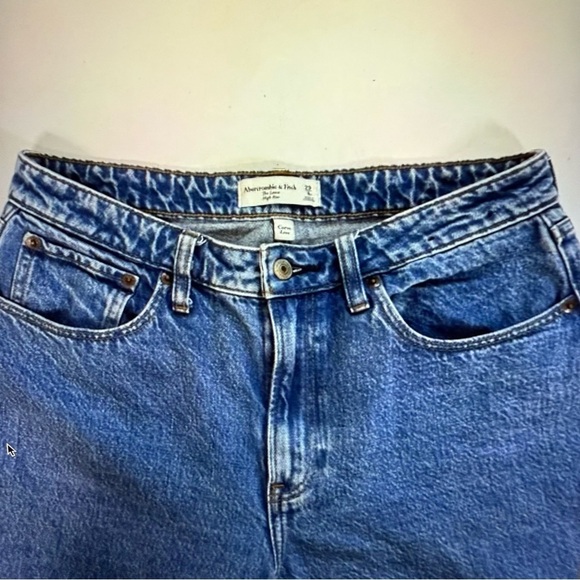 Abercrombie & Fitch High Rise Blue Jeans wide leg loose fit women’s size 29 - Picture 2 of 6